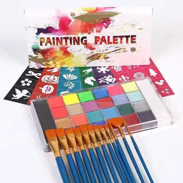

26 Colors Oil Face Painting Palette Cat Wajah Dan Tubuh Paint Halloween Face Painting For Kids