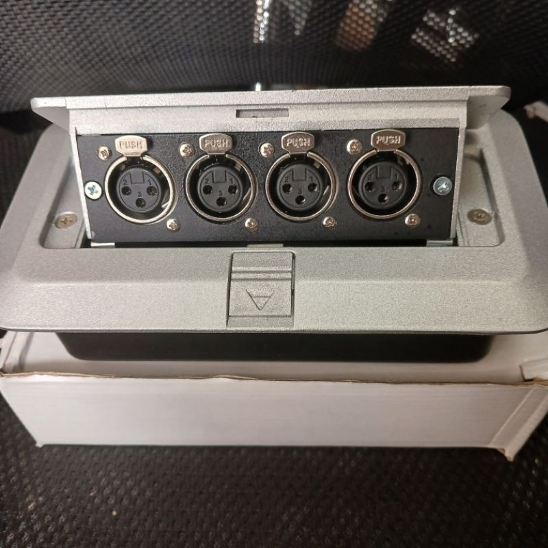PANEL BOX MIC TANAM 4 CHANNEL XLR CANON FEMALE BISA BUKA TUTUP