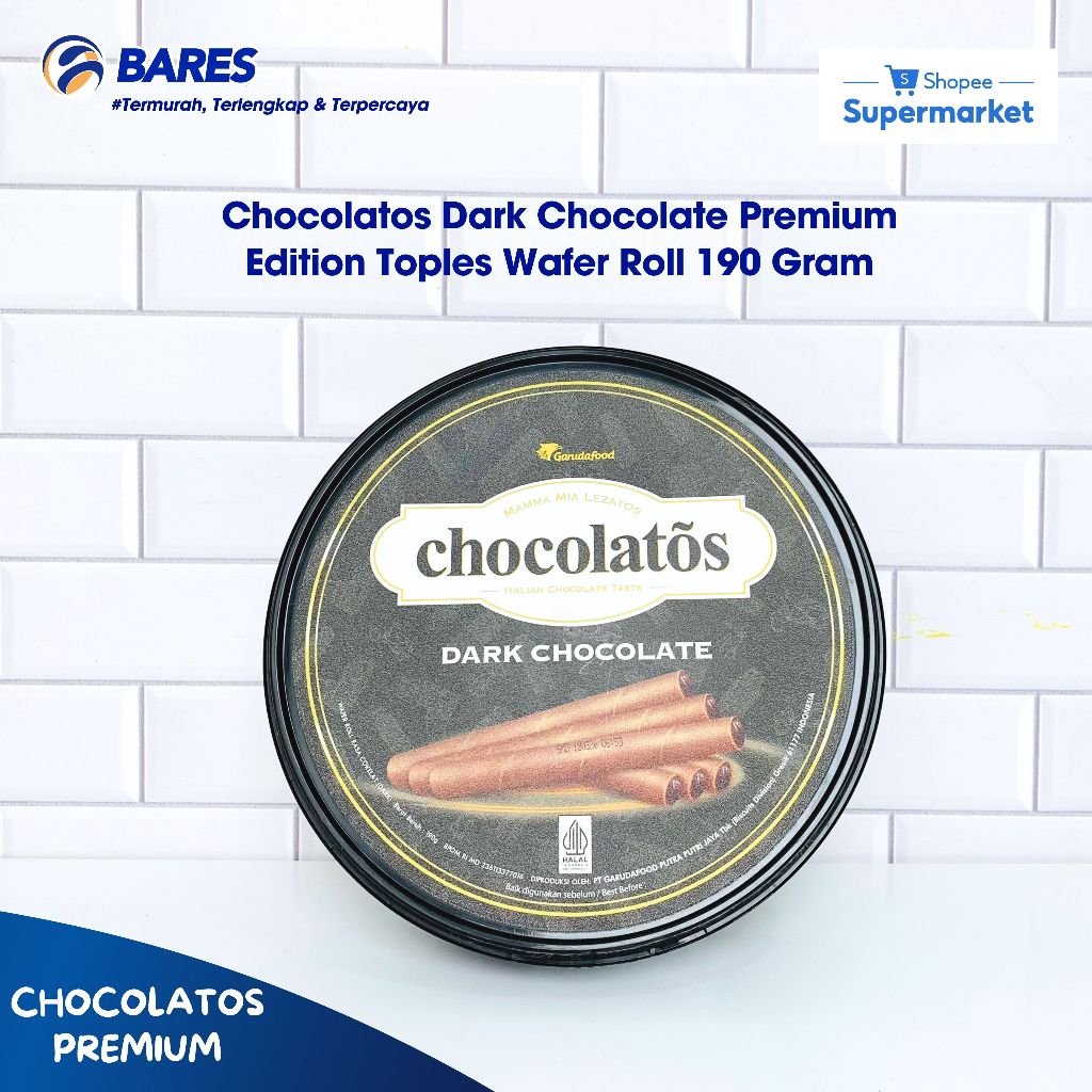 

Chocolatos Dark Chocolate Premium Edition Toples Wafer Roll 190 Gram