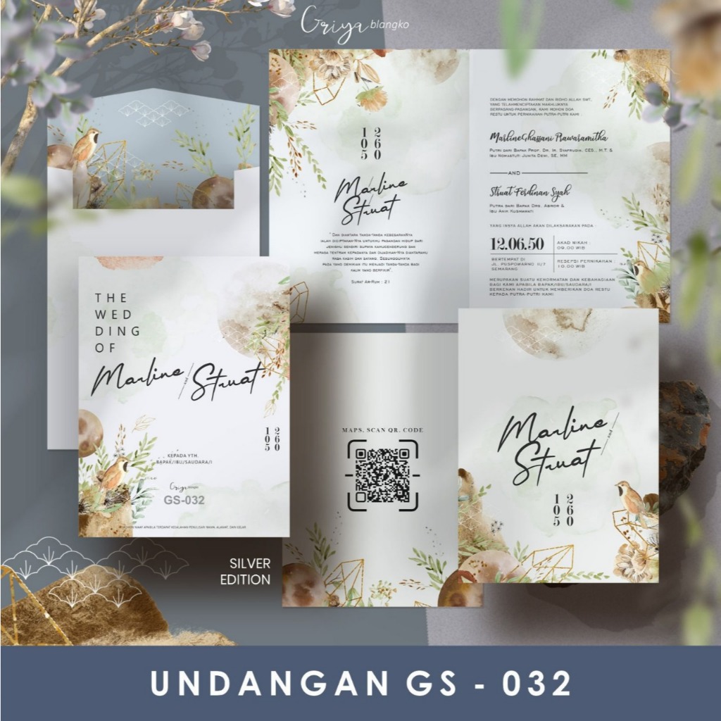 GS 032 (Amplop + isi) Blanko Undangan | Undangan Murah | Blangko Undangan