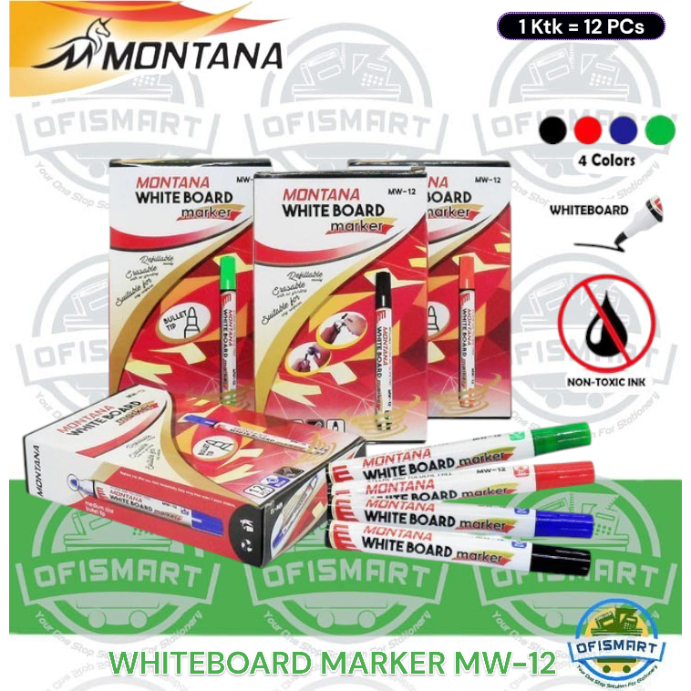 

Montana Spidol White Board Marker MW12 | @1Ktk=12 PCs