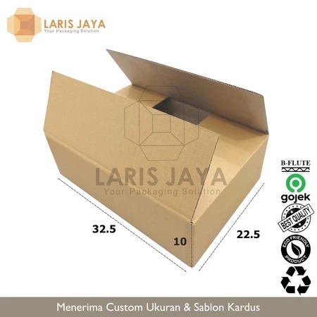 

[HARGA SPESIAL] Kardus Box Packing Dus 32.5 x 22.5 x 10 CM Karton Single Wall Layer Coklat Polos Harga Ecer Satuan