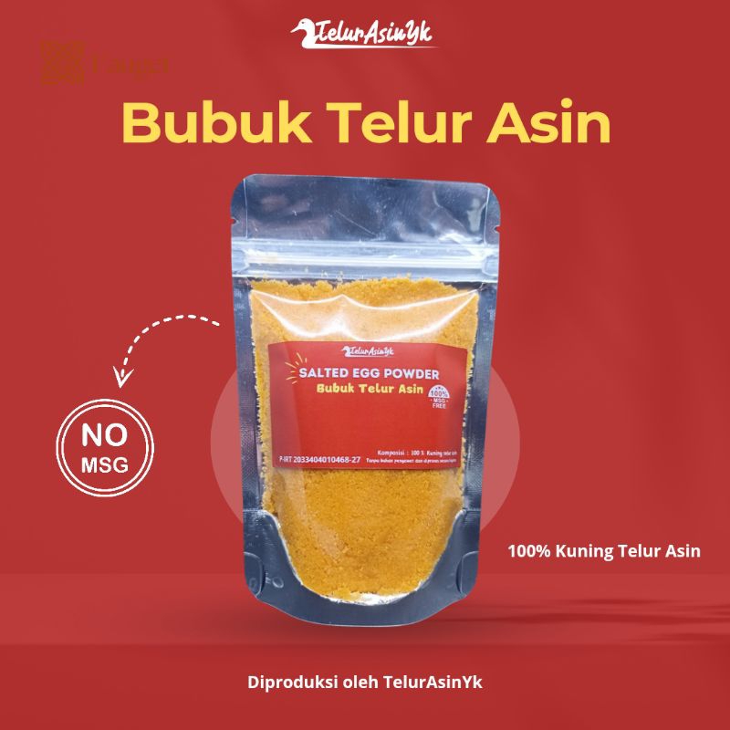 

Bubuk Telur Asin / Salted Egg Powder No MSG Premium | 100 gram | Pouch