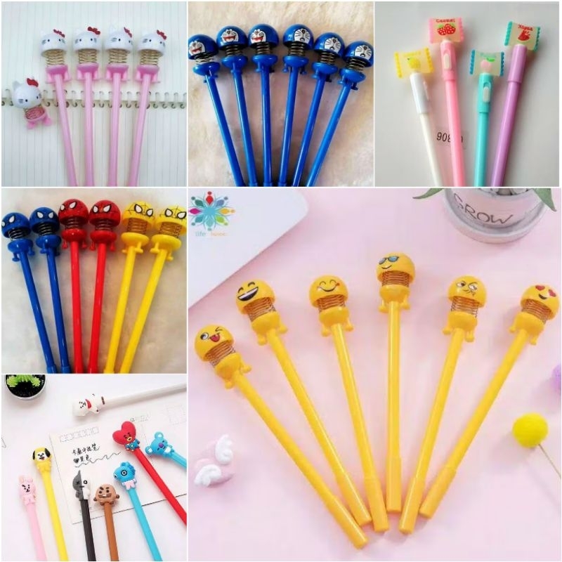 

Pulpen Gel Spring Emoji Goyang Kepala / Pen Unik Ready Stok