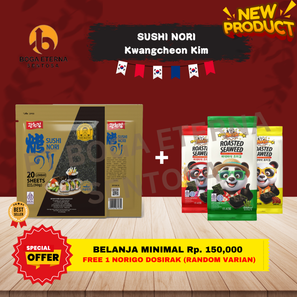 

SUSHI NORI KWANGCHEON KIM ( Rumput Laut untuk Sushi / Gimbap ) HALAL (PROMO!)