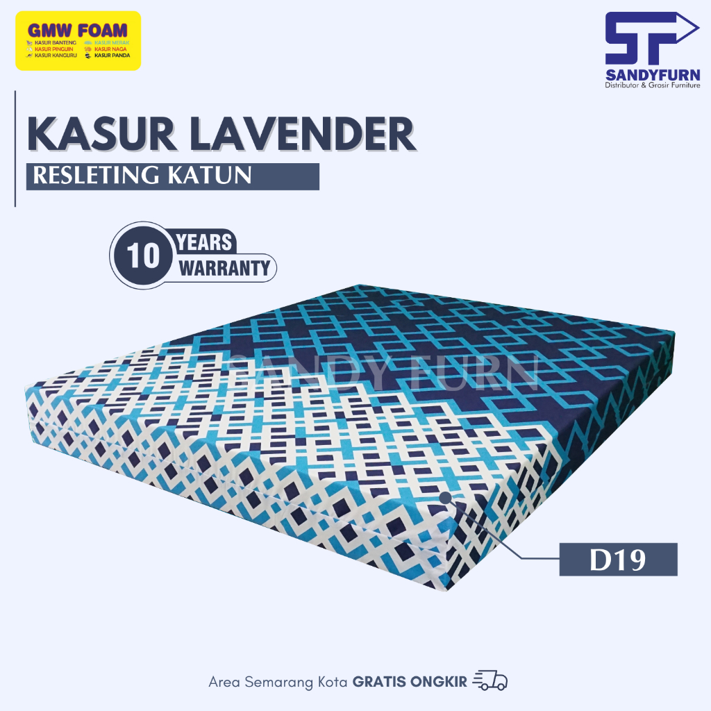 GMW Foam - Kasur Busa - Lavender - Resleting Katun