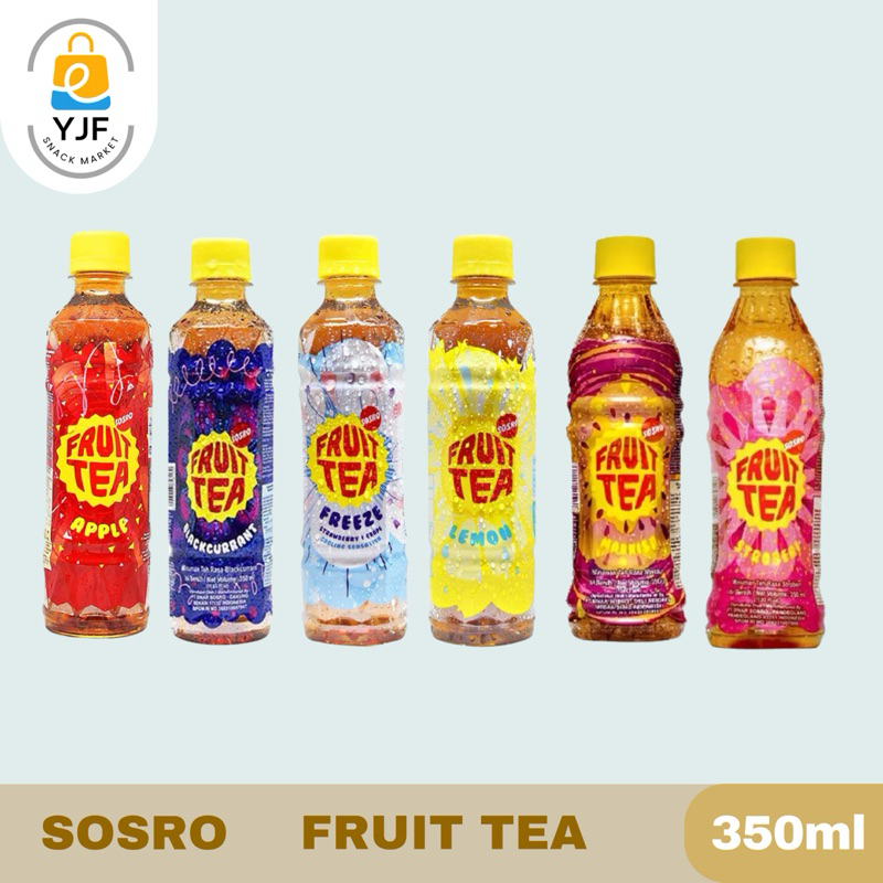 

Fruit Tea Sosro Botol 330ml / Minuman Kemasan Botol Fruit Tea Blackcurrant / Apel / Freeze / Markisa / Lemon / Strawberry - 330ml