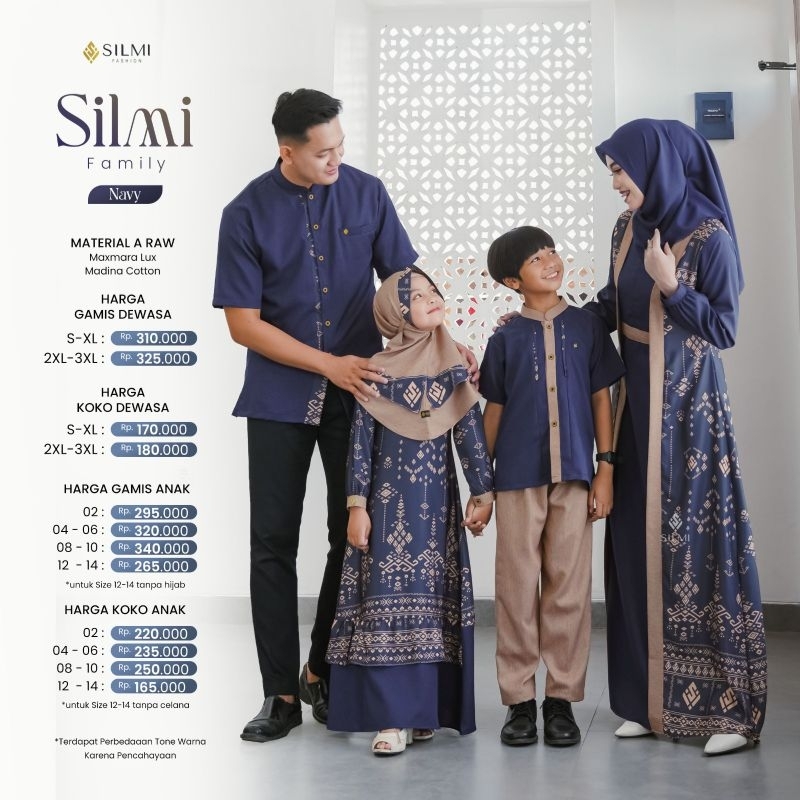 Gamis keluarga samara silmi family navy 2025 gamis kekinian gamis modern gamis kondangan seragam pen