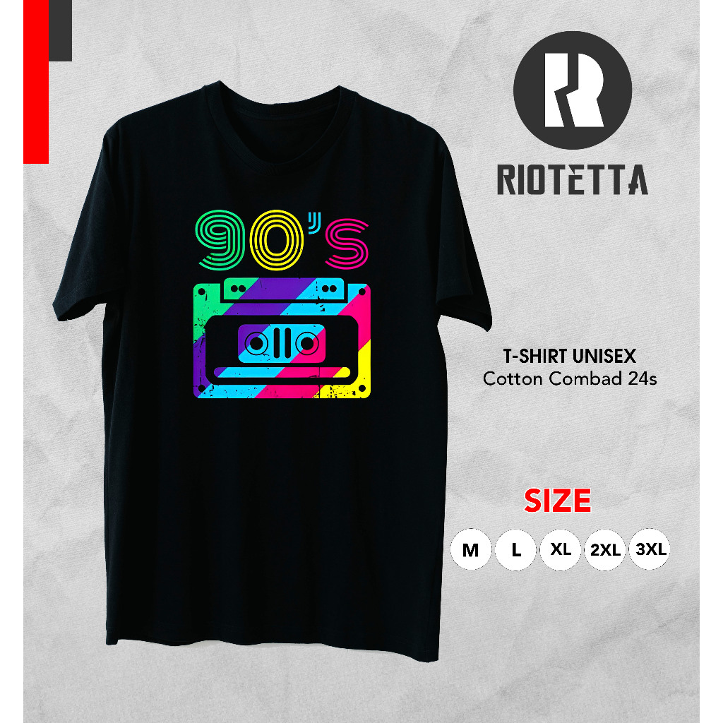 Kaos 90's / kaos music 90's / baju music distro 90's / kaos cotton combad 24s