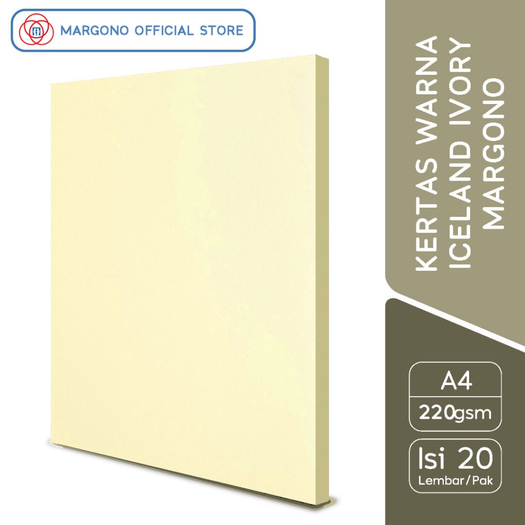 

Margono Kertas Warna A4 Iceland Ivory 220gsm - 20 Lembar