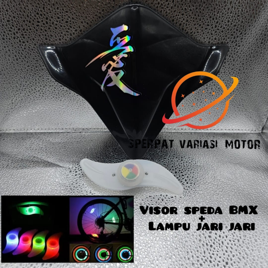 visor sepeda BMX - tameng sepeda BMX +lampu jari jari sepeda RGB