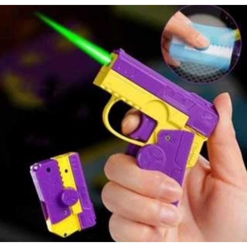 KOREK API BARA MODEL PISTOL MAINAN KOREK GAS SPINAR PISTOL BISA DI ISI ULANG 4236