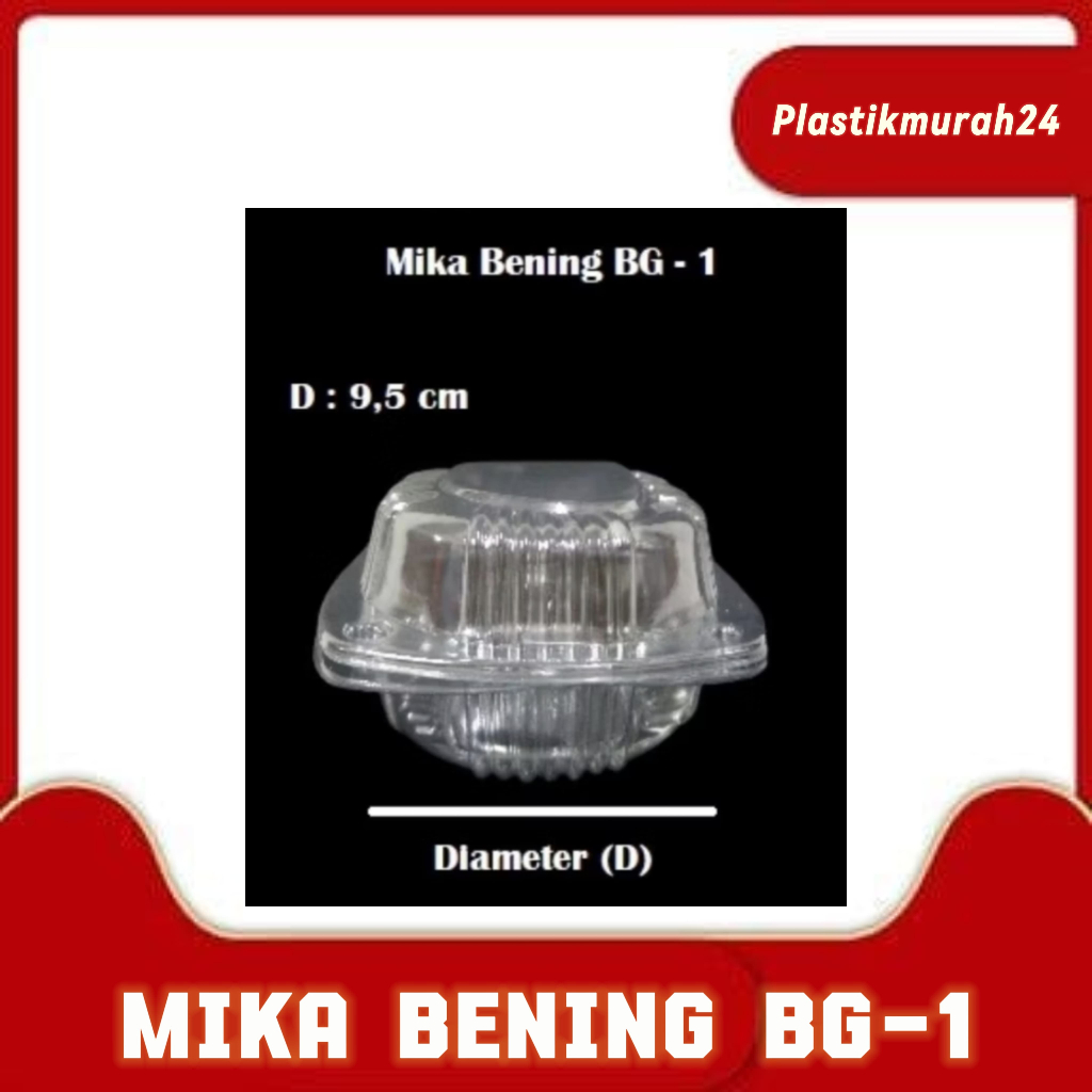 Mika Burger BG-1 / Mika AG / Kotak Burger / Mika Bening Tebal / Mika Burger Isi 10pcs