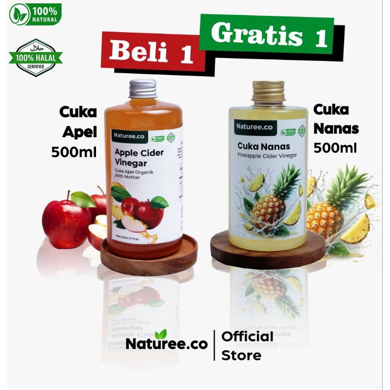 

BELI 1 GRATIS 1 CUKA APEL FREE CUKA NANAS - APPLE CIDER VINEGAR - PINEAPPLE CIDER VINEGAR