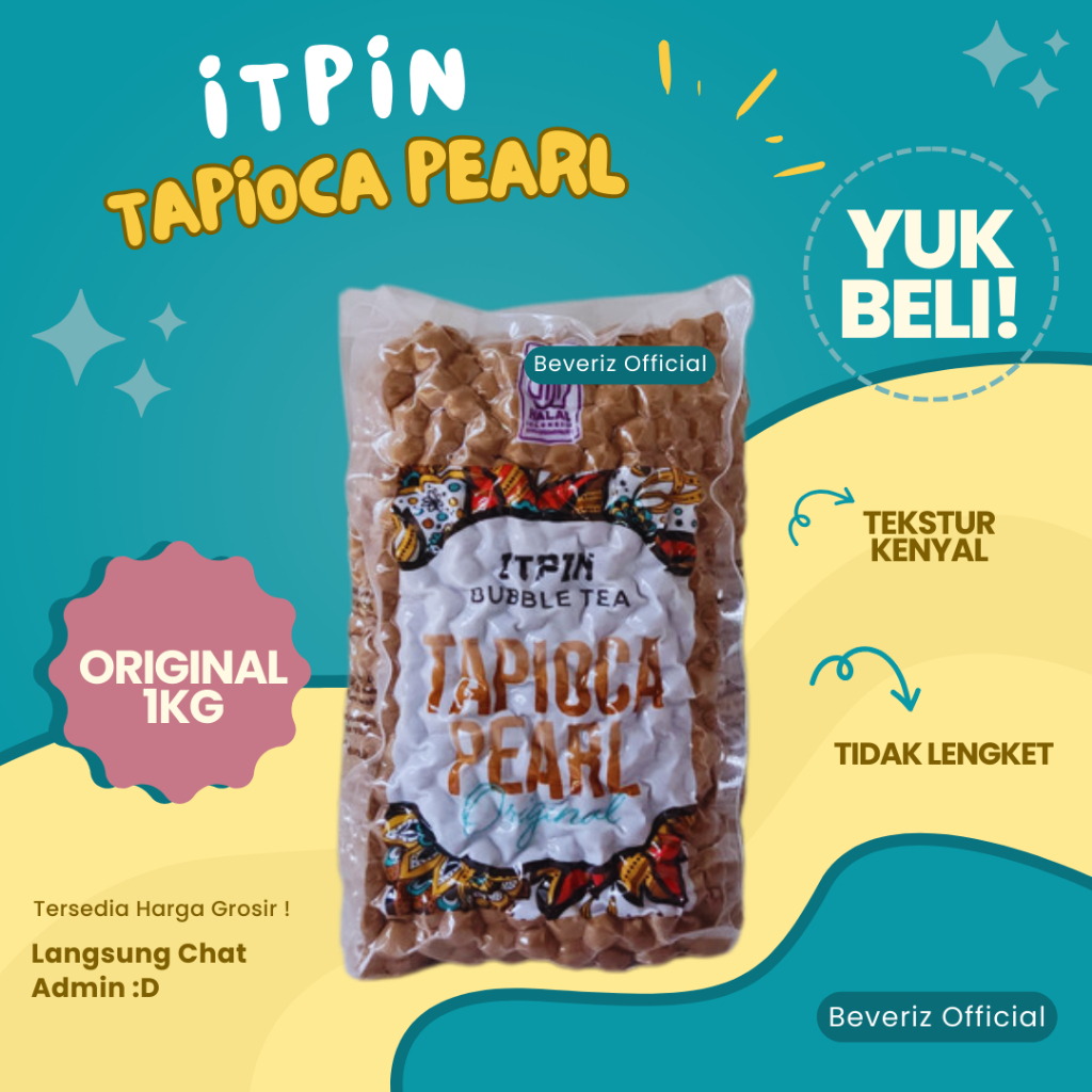 

BEVERIZ Itpin Original Tapioca Pearl 1 Kg | Topping Minuman Boba {BISA COD}{TERSEDIA HARGA GROSIR}