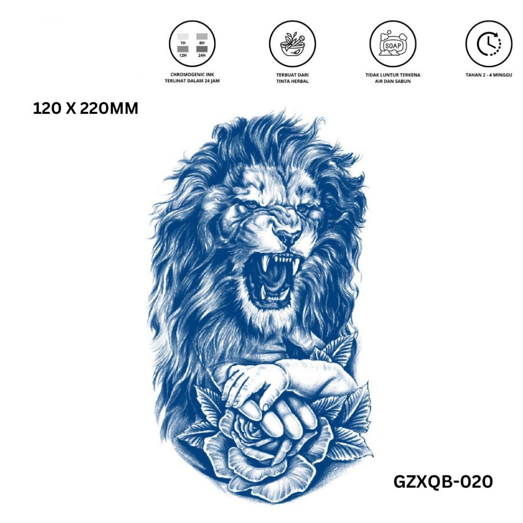 Tattoo Fanged Animal Lengan Tattoo Temporer Tattoo Temporary