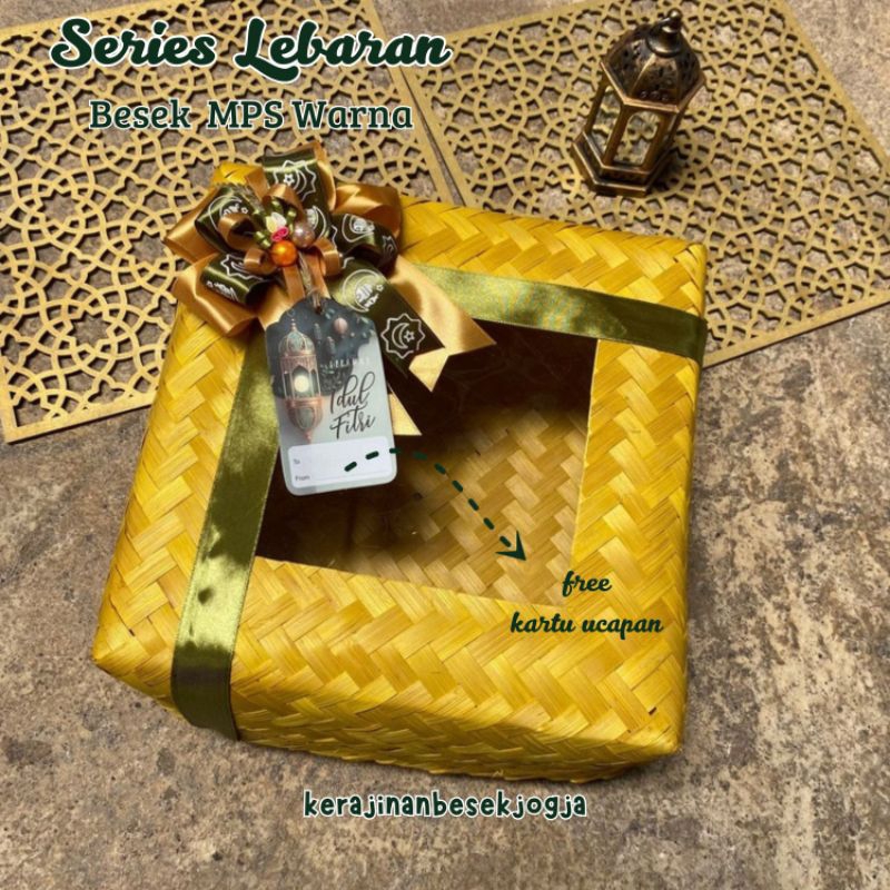 HAMPERS LEBARAN | BESEK HIAS MIKA PITA WARNA /besek hantaran besek nasi besek Snack hampers lebaran 