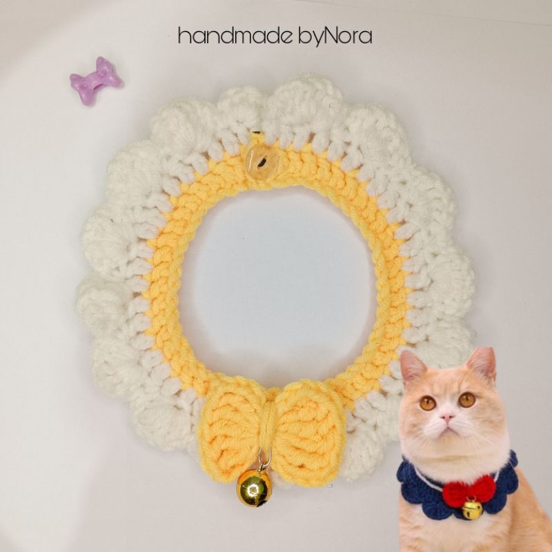 Pet collar rajut kucing/kalung rajut kucing handmade