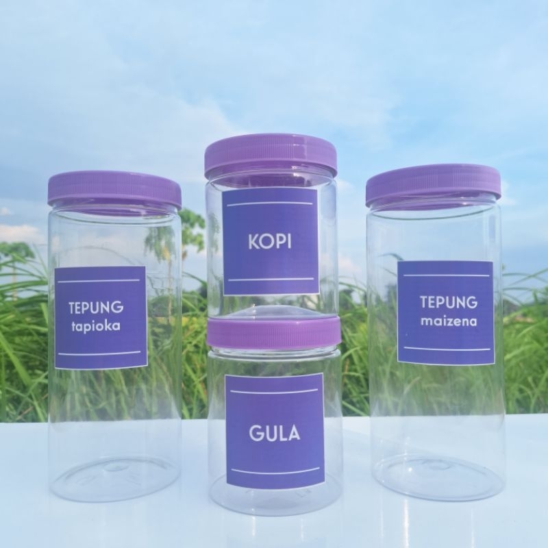 Toples Bumbu Dapur Warna Ungu Lilac Bahan Plastik Kemasan Minimalis