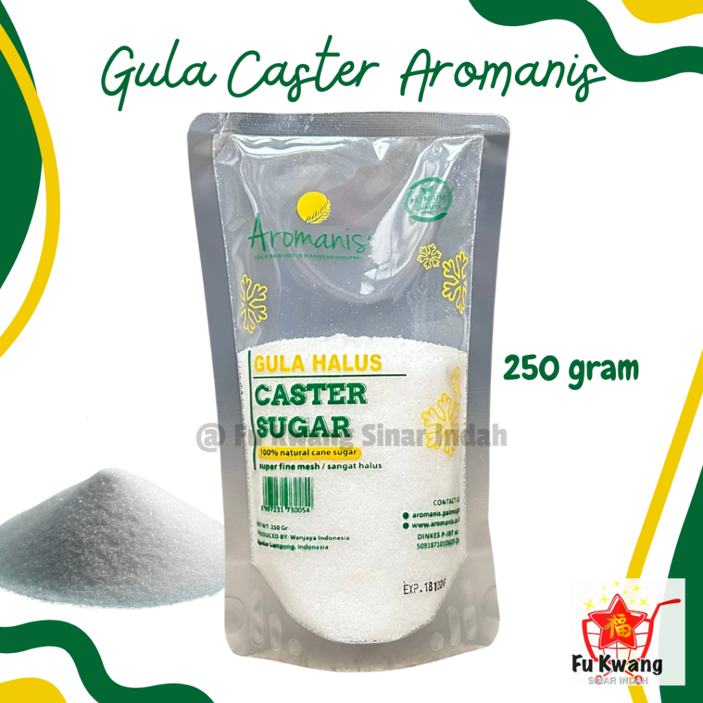 

Aromanis Gula Halus / Caster Sugar / Gula Tepung / Super Fine Mesh 250 gr