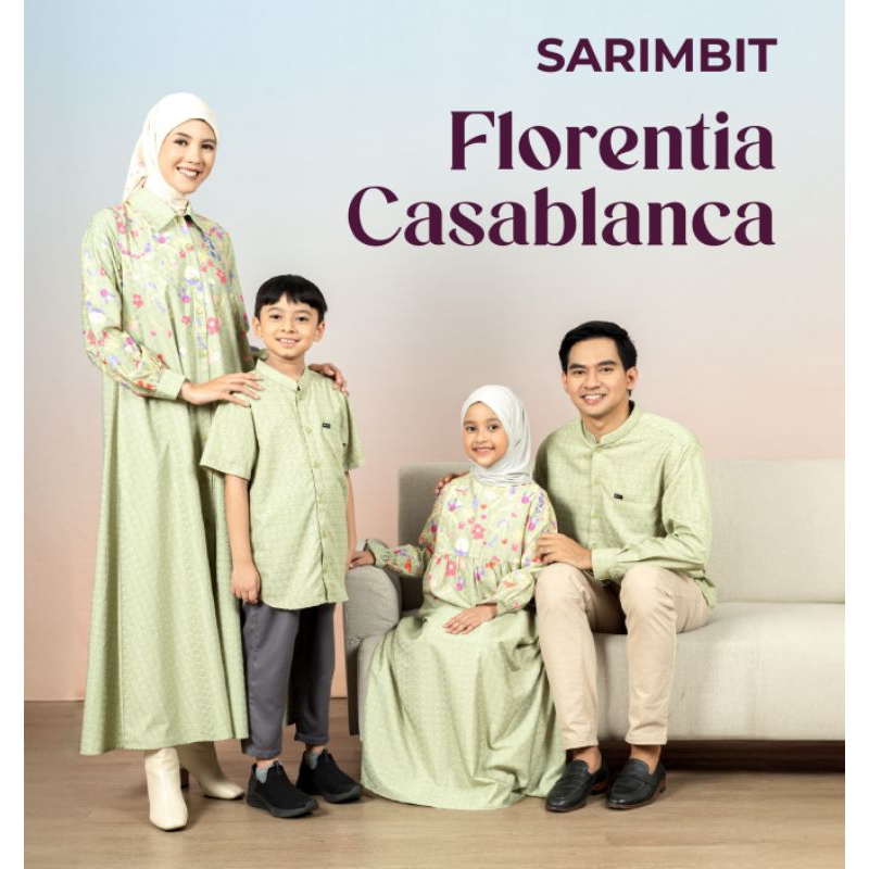 ELZATTA COUPLE KELUARGA SARIMBIT FLORENTINA CASABLANCA BAHAN KATUN DOBY MOTIF PREMIUM SARIMBIT 2025 