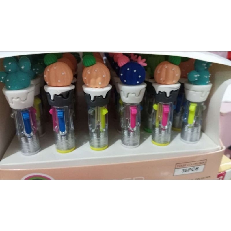 

Pulpen Kaktus Pen 4 Warna Pendek 1Box 36pcs || Cactus Pen Color