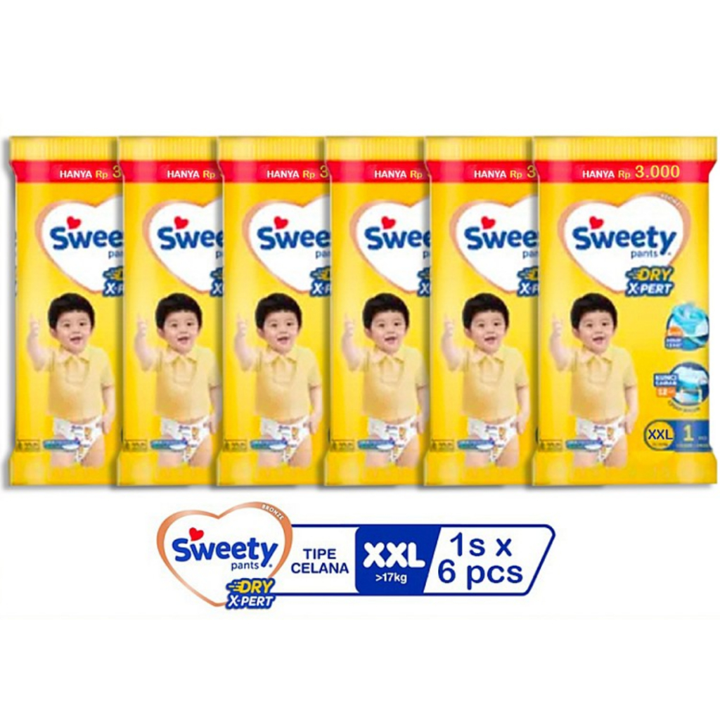 Sweety Popok Celana Bayi Bronze Pants Renceng 1 Sachet Size XXL x 6 pc
