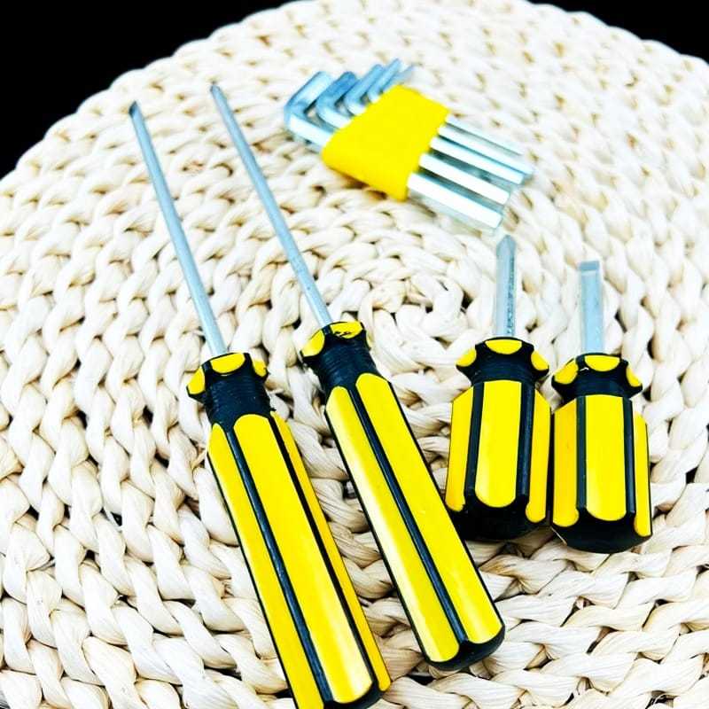 ( JI ) CXH Paket Obeng Set Kunci L Tools isi 9 pcs / Kunci L Hexagonal Pliers 9 dan Mata Obeng