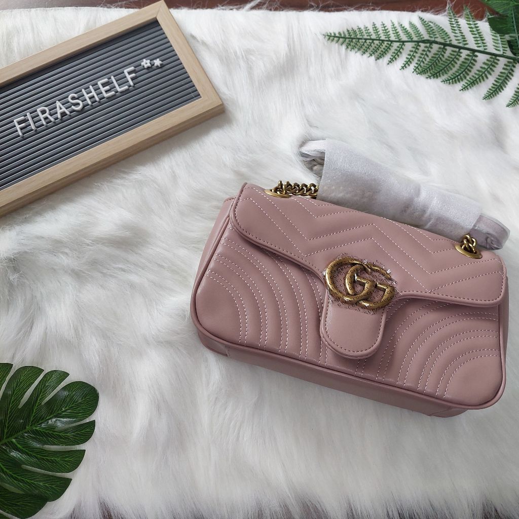 gucci marmont small shoulder bag dusty pink