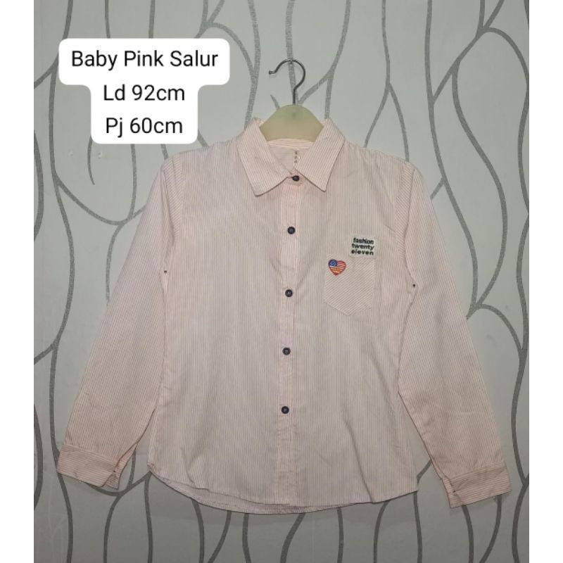 Kemeja Pink Salur