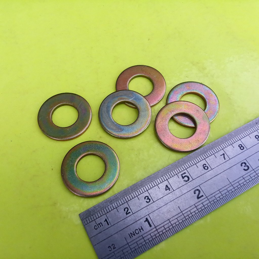 RING PLAT M12 KUNING / RING BAUT KUNCI 16 / RING PLAT KUNING M12 / RING PLAT M12 ZINK / PLATE M12 KU