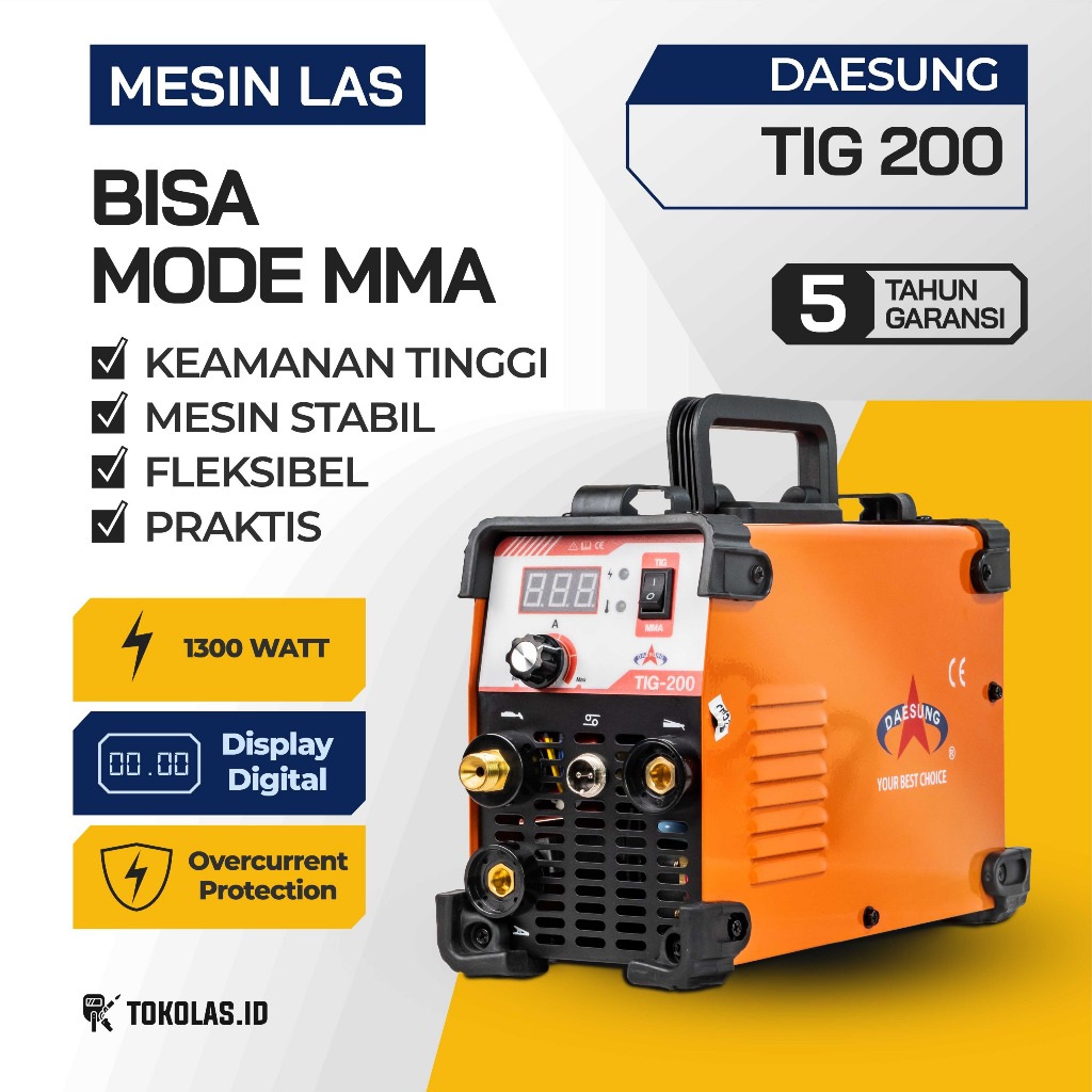 Mesin Travo Trafo Las Argon Inverter Welding Daesung TIG 200 A MMA Stick Stainless Korea