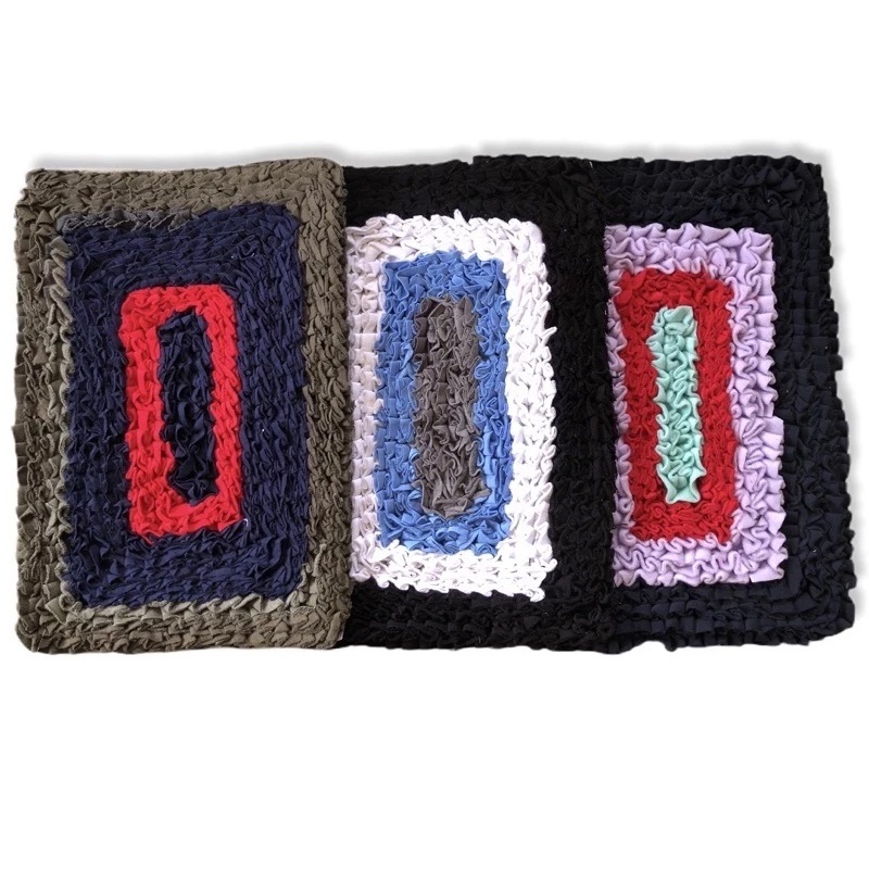 Keset Kaki Rintik Kotak / Keset Jambul / Keset Lantai Perca Kotak Tebal