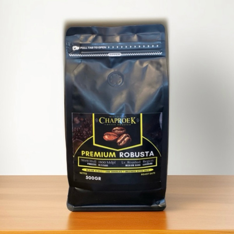 

ROBUSATA PREMIUM COFFEE / KOPI ROBUSTA PREMIUM 1Kg / Biji Kopi Robusta / Kopi Bubuk Premium Robusta by Chaproek Coffee Roaster