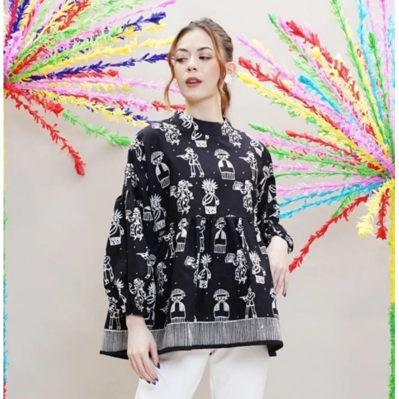 NONA RARA - Nyiur Betawi T0896, Baju batik wanita modern