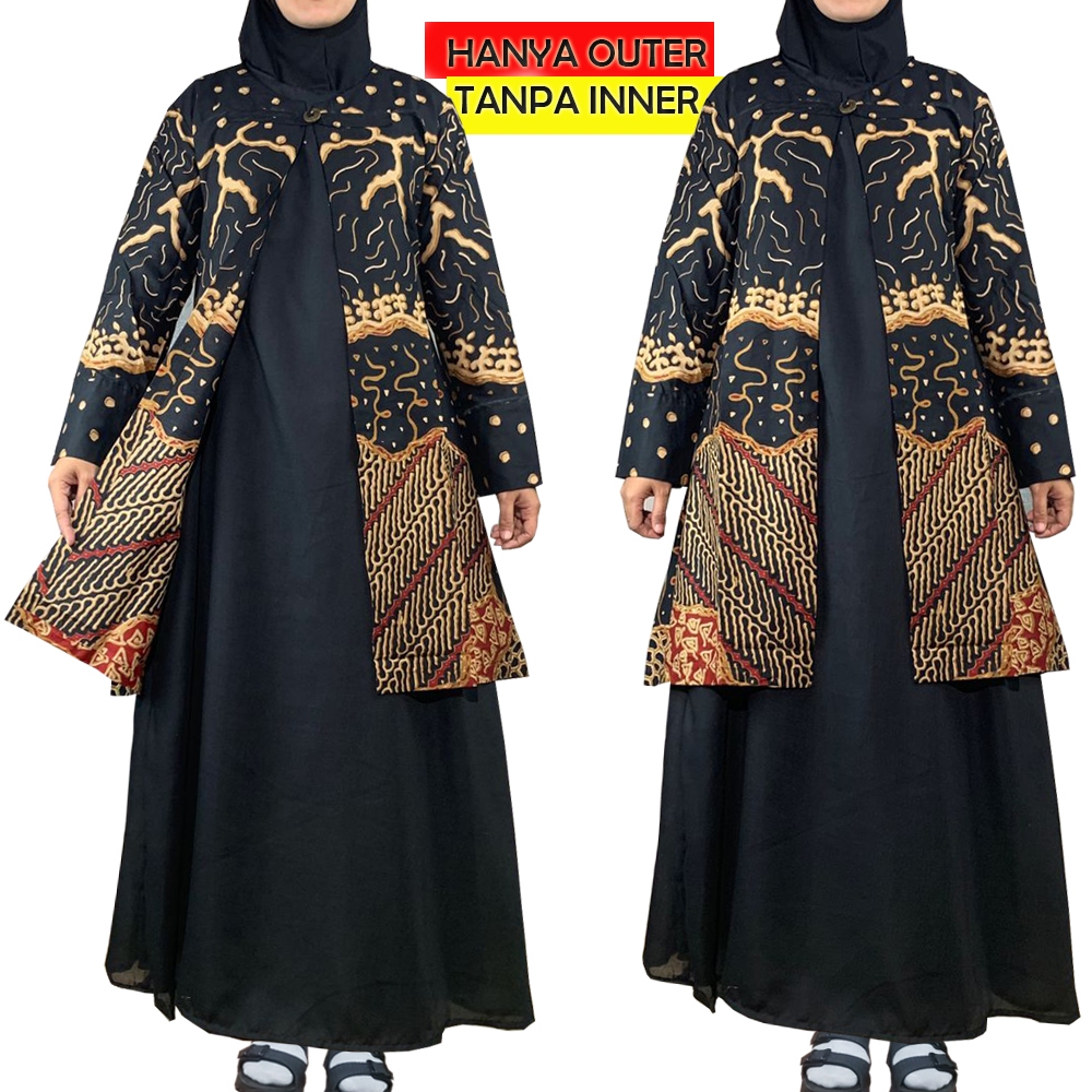 Outer Batik Jumbo LD 120 130 140 150 Lengan Panjang Wanita