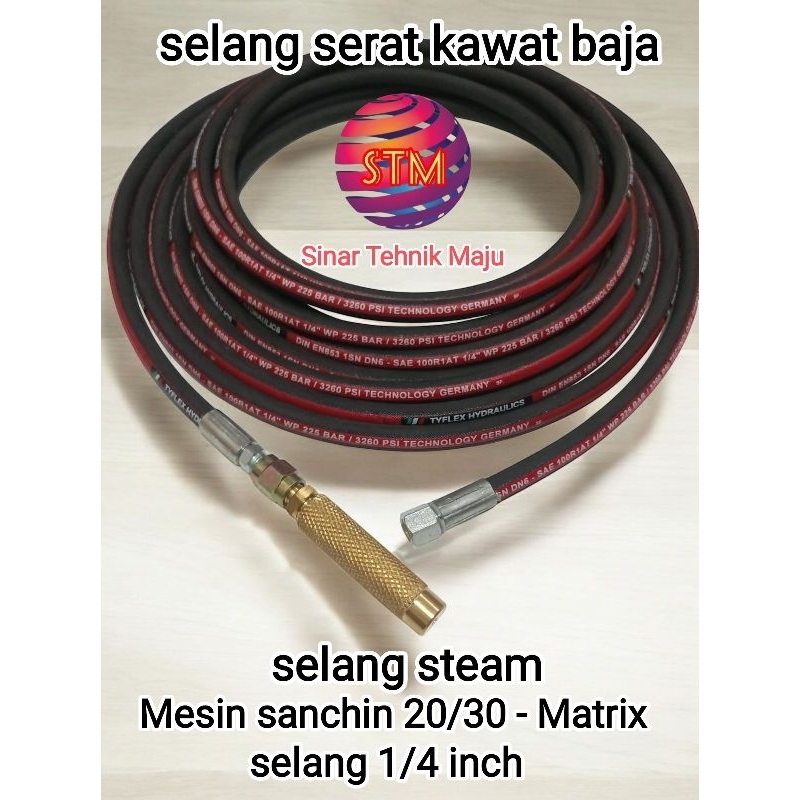 SELANG STEAM MESIN CUCI MOTOR MESIN SANCHIN 20/30 SELANG LAPIS KAWAT BAJA