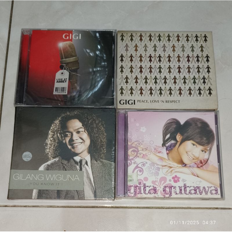 cd Indonesia GIGI-Live At Abbey (2) / GIGI-Peace, Love 'n Respect (5) / GILANG WIGUNA-You Know It / 