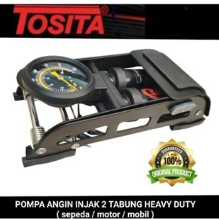 tosita pompa injak angin 2 tabung ( sepeda / motor / mobil )