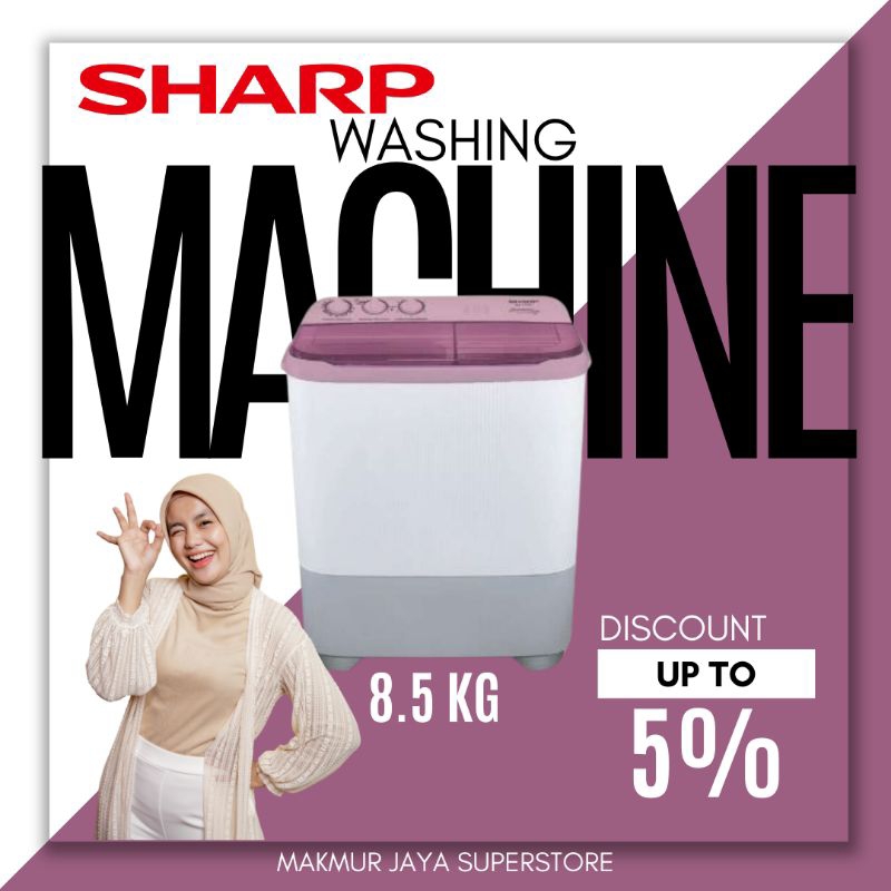 MESIN CUCI SHARP 8.5KG EST85NT