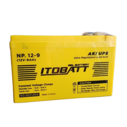 Aki Kering Tangki Elektrik 12V/9AH UPS dan Stabilizer Aki Selis NP.12-9 Resmi Dari Itobatt Bergarans