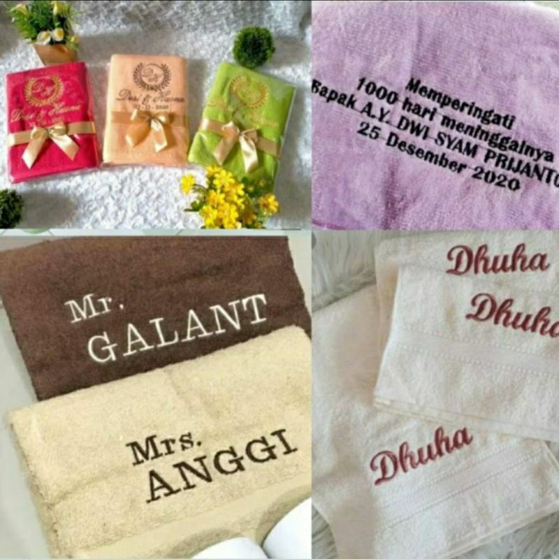 Souvenir Manyue Bayi 1bulan / Akikah / birthday souvenir handuk bordir