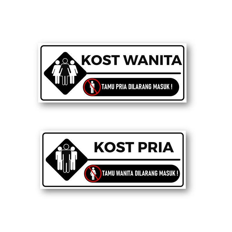 

Stiker Kost Wanita Stiker Kost Pria Stiker Vynil 20x8cm