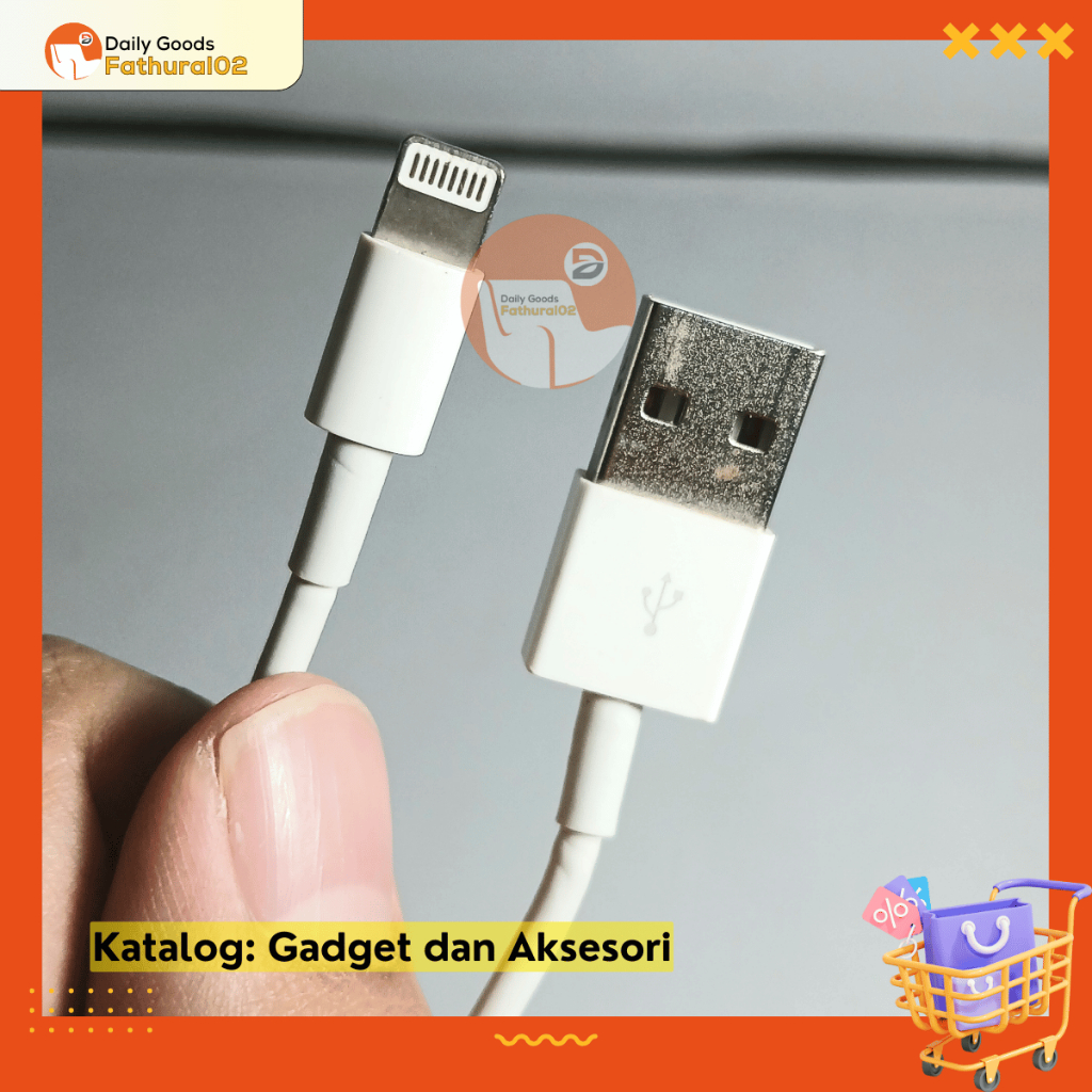 Kabel Data Charger USB Tipe A to Lightning Original Copotan Iphone 5s Second Preloved
