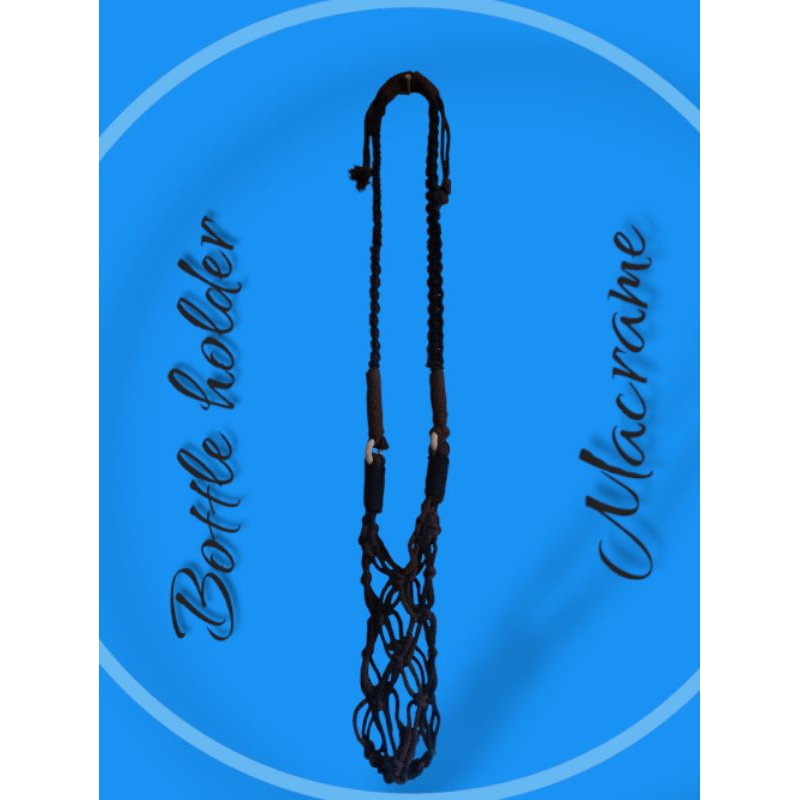 Bottle holder macrame 500-750ml tas botol tumbler gantungan botol tumbler rajut handmade warna hitam