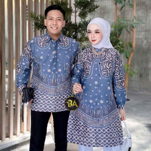 Batik Couple Original Pekalongan Premium Katun Batik Rhizqy Jumbo Seragam Sarimbit Motif Terbaru 202