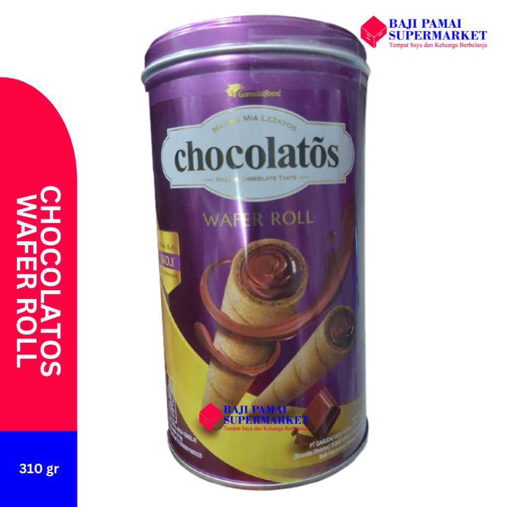 

Chocolatos Wafer Roll Cokelat Kaleng 310 gr