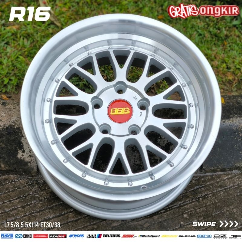 velg racing celong R16 BBS LM Pcd.5x114.3 Lebar 7/8.5 velg mobil BBS LM ring 16