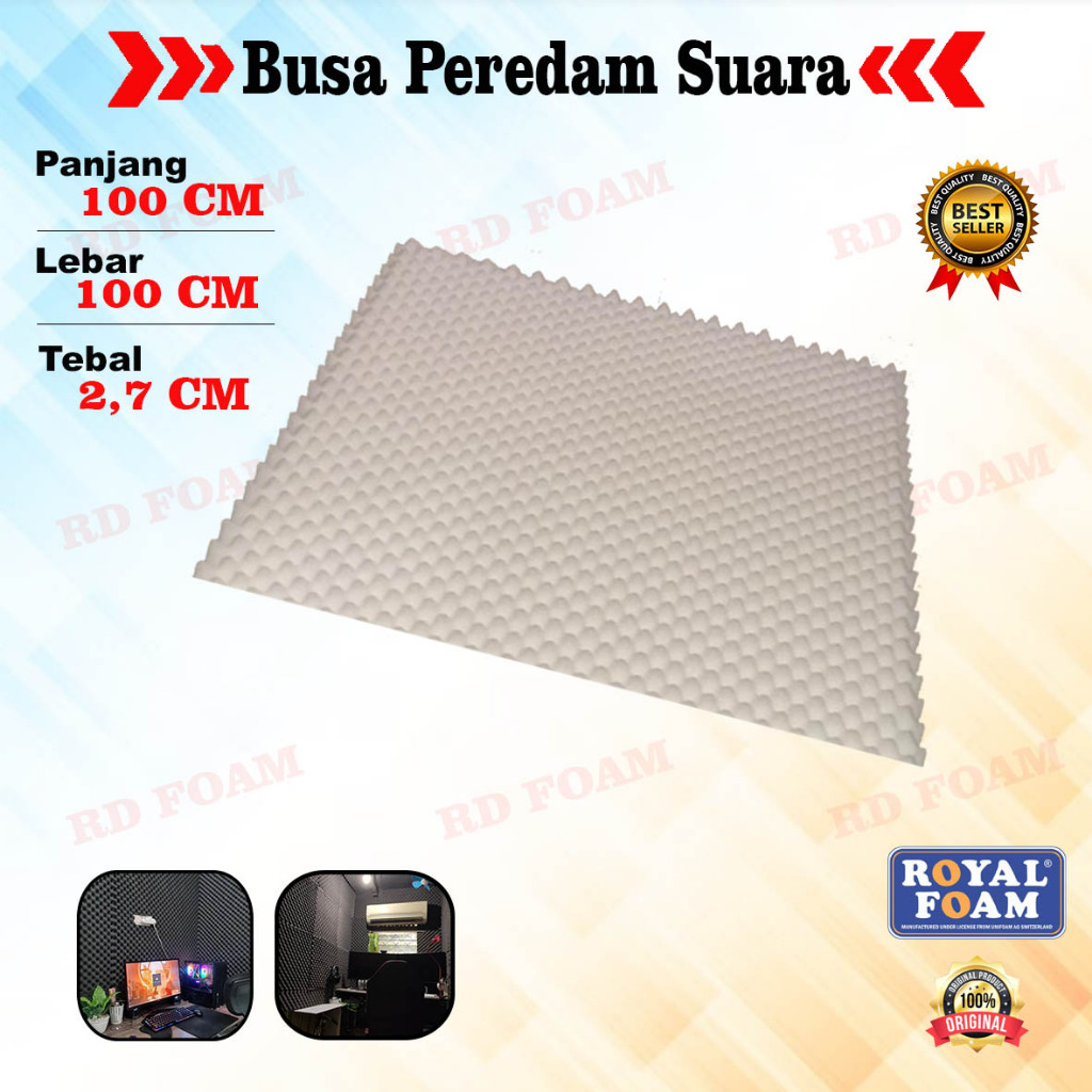 Busa Peredam tebal 2,7cm Suara model Telur ukuran 100x100 cm - Egg Foam - Peredam Suara Ruangan Dind