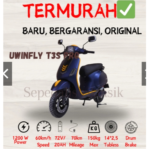 MOTOR LISTRIK UWINFLY T3S PRO / T3S PRO - ORIGINAL - GARANSI RESMI - MOTOR LISTRIK MURAH